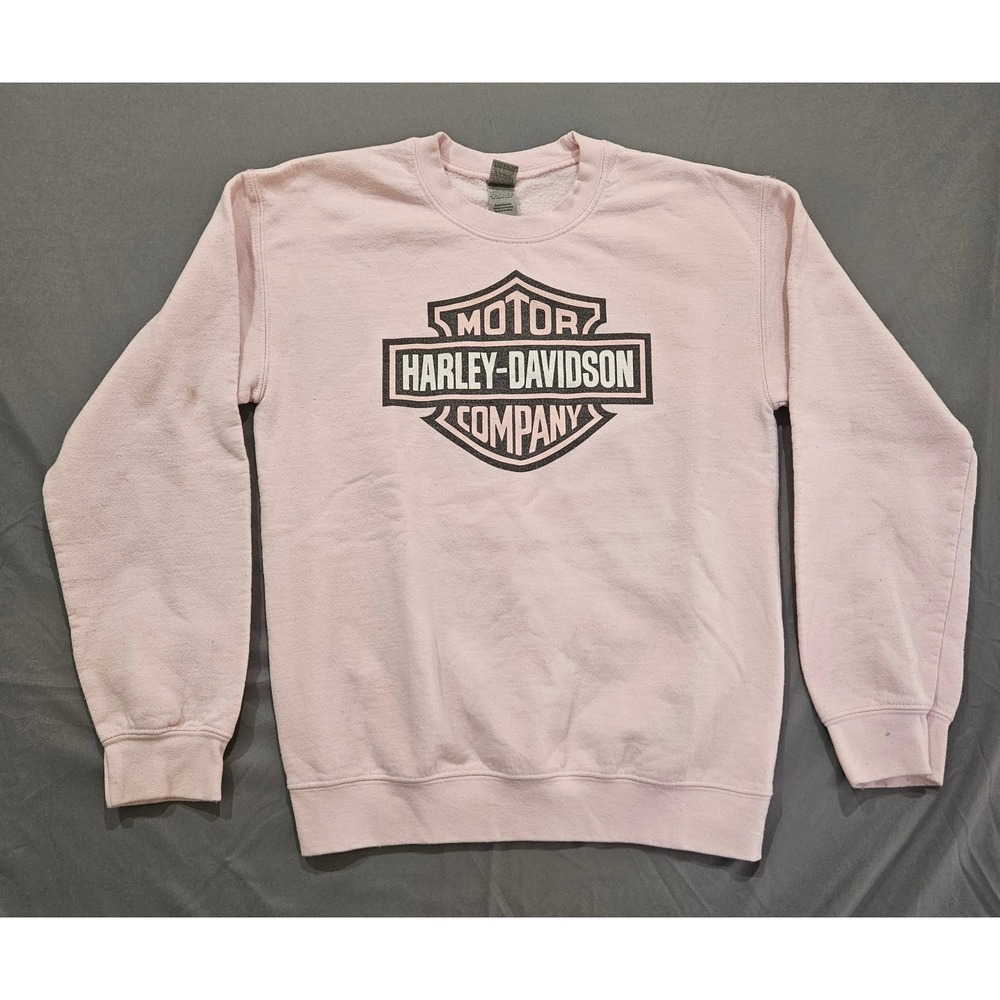 Harley-Davidson Sweatshirt Womens Small Pink Graphic Logo Pullover